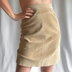 Vintage Tan Suede Mini Skirt